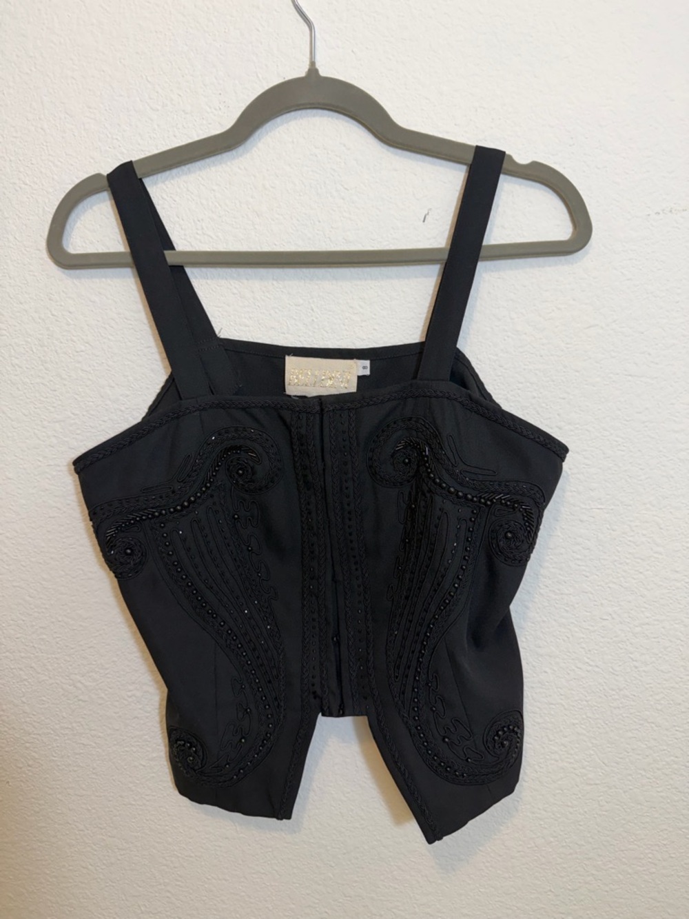 Y2K Vintage Belldini Black Embellished Corset Top Size 8